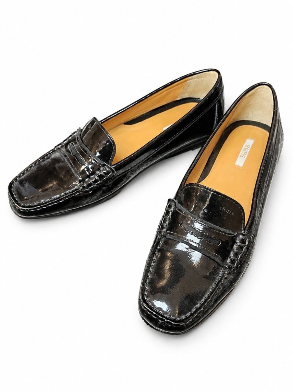 Geox Black Patent Leather Slip-On Penny Loafers 0940
